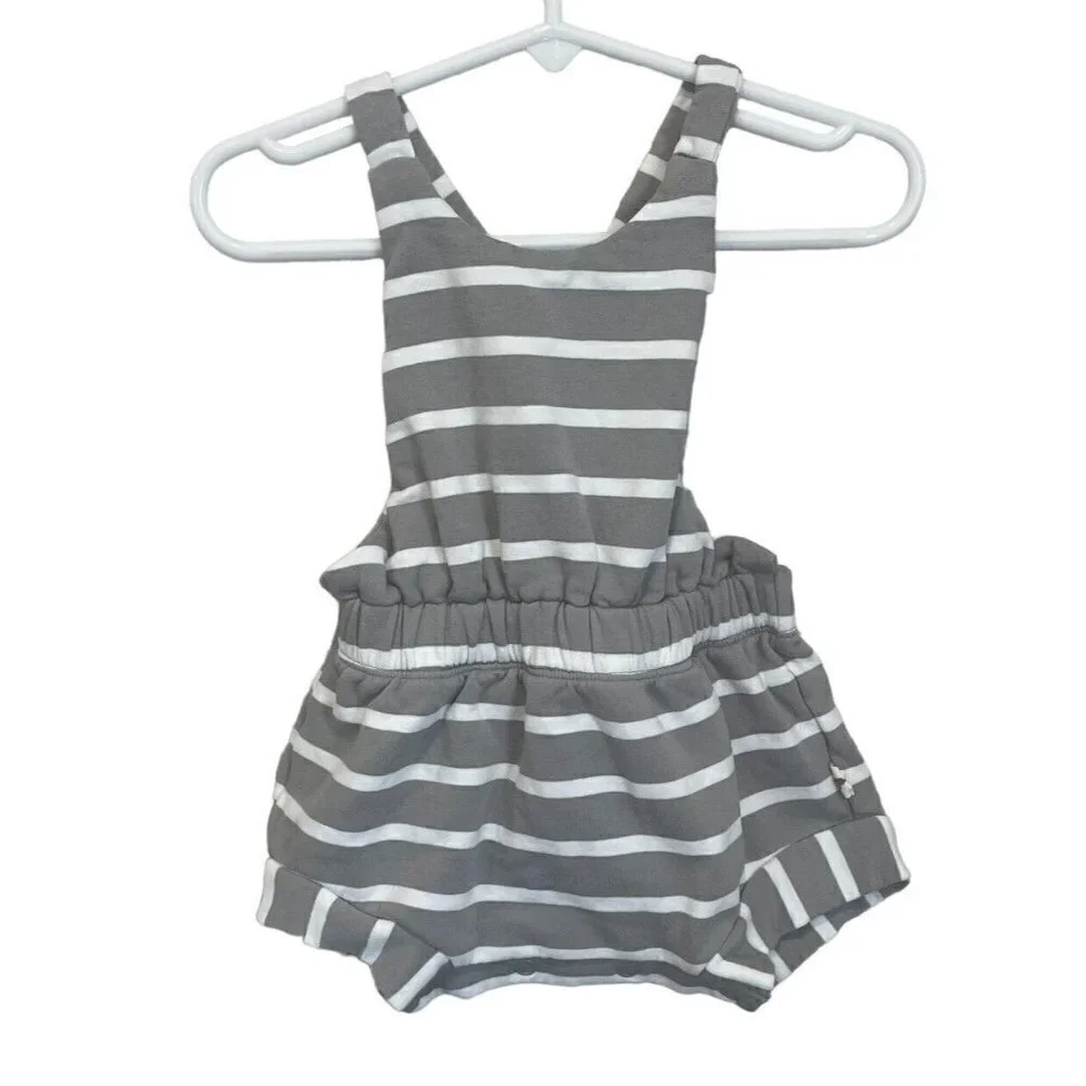 MONICA + ANDY 12-18 Moveralls romper outfit shorts summer striped organic cotton